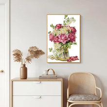 Load image into Gallery viewer, Raging Flowers Rose Vase Pattern 14CT Cross Stitch - AIMDIY
