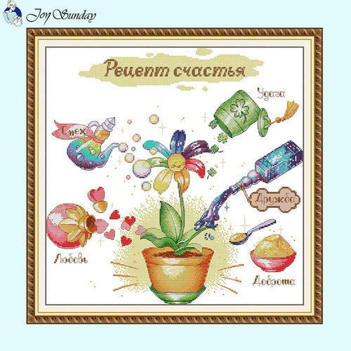 Recipe for Happiness Cartoon Pattern - AIMDIY