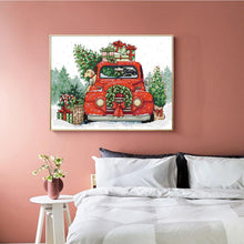 Load image into Gallery viewer, Red Car Christmas Cross Stitch Kit - AIMDIY
