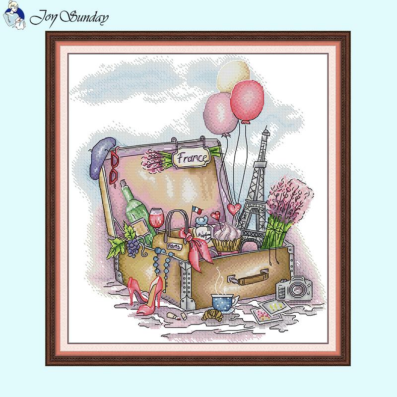 Return from a trip to France DIY Hand Cross Stitch Kit - AIMDIY