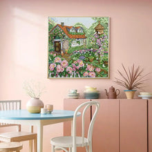 Load image into Gallery viewer, Rose Cottage Counted Stamped Cross Stitch - AIMDIY
