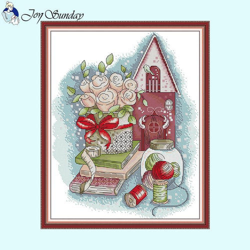 Rose Joy Sunday Floral Pattern Counted  Printed - AIMDIY