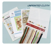 Load image into Gallery viewer, Landscape Joy Sunday Cross Stitch Kit – Scenic Embroidery on Stamped Canvas for DIY Handmade Art
