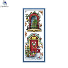 Load image into Gallery viewer, Joy Sunday Balcony Landscapes Cross Stitch Kit - European Scene with Printed Aida &amp; DMC Threads
