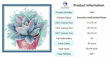Load image into Gallery viewer, Potted Plant DIY Cross Stitch Kit for Kids – Handmade Craft Kit for Beginners
