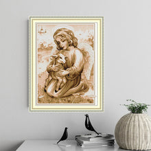 Load image into Gallery viewer, Joy Sunday Lamb Cross Stitch Kit – 11CT/14CT/16CT Printed Aida for DIY Embroidery &amp; Home Decor
