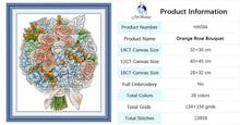 Load image into Gallery viewer, Bouquet Floral Patterns Cross Stitch Kits – DIY Embroidery Kit for Beginners &amp; Crafters
