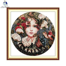 Load image into Gallery viewer, Girls DIY Hand Embroidery Kit – Beginner-Friendly Cross Stitch Set with Pattern, Threads
