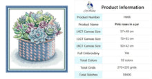 Load image into Gallery viewer, Potted Plant DIY Cross Stitch Kit for Kids – Handmade Craft Kit for Beginners
