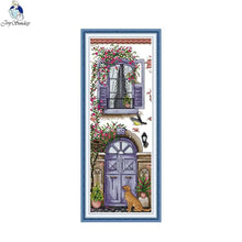 Load image into Gallery viewer, Joy Sunday Balcony Landscapes Cross Stitch Kit - European Scene with Printed Aida &amp; DMC Threads

