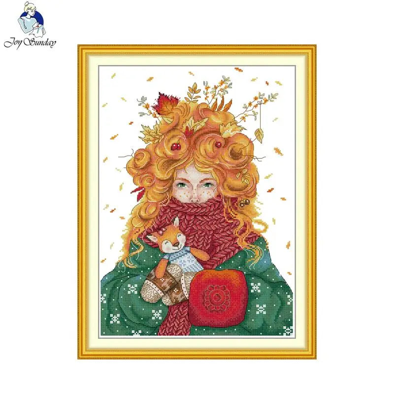 Girls DIY Hand Embroidery Kit – Beginner-Friendly Cross Stitch Set with Pattern, Threads