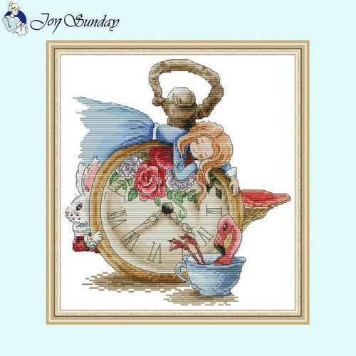 Sleeping Alice Cartoon Pattern Cross Stitch Kit - AIMDIY