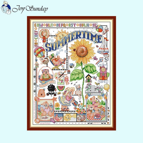 Summer Time Joy Sunday Counted Cross Stitch Kits - AIMDIY