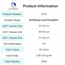 Load image into Gallery viewer, Counted Cross Stitch Kits Sunflower and Pumpkin - AIMDIY
