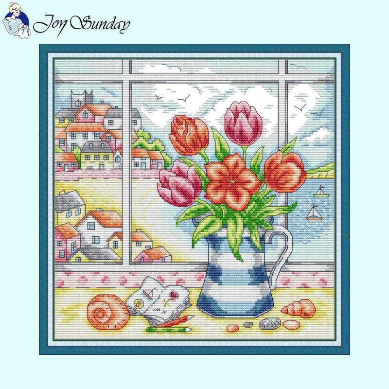 Vase On The Windowsill  Joy Sunday Stamped - AIMDIY