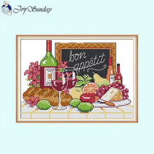 Load image into Gallery viewer, Joy Sunday Cross Stitch Kits Wine Bottle Pattern
