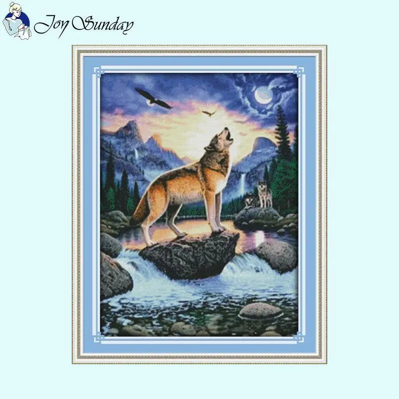 Wolf Animal Patterns Cross Stitch Kit - AIMDIY
