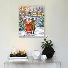 Load image into Gallery viewer, The Road Home in the Snow Cross Stitch Kit – Joy Sunday DIY Embroidery Set
