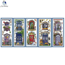 Load image into Gallery viewer, Joy Sunday Balcony Landscapes Cross Stitch Kit - European Scene with Printed Aida &amp; DMC Threads
