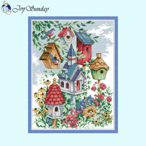 Bird's House Joy Sunday cross stitch kit main image