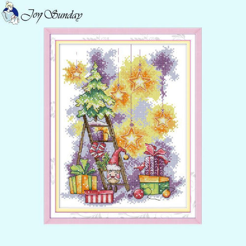 Main image of cartoon pattern Christmas cross stitch kit