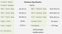Load image into Gallery viewer, Joy Sunday Christmas Day Reunion cross stitch kit contents
