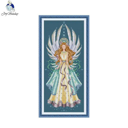 Joy Sunday Christmas star cross stitch kit holiday embroidery