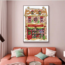Load image into Gallery viewer, Holiday cross stitch kit wall decoration example
