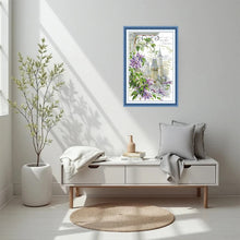 Load image into Gallery viewer, Clematis Montana Cross Stitch Kit – Floral Embroidery Set for Home Decor &amp; DIY Needlework
