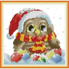 Load image into Gallery viewer, Joy Sunday Cute Owl Cross Stitch DIY Christmas gift
