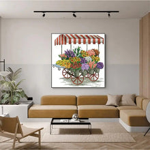 Load image into Gallery viewer, Flower Car Embroidery Kit - Vintage Botanical Vehicle Cross Stitch Set
