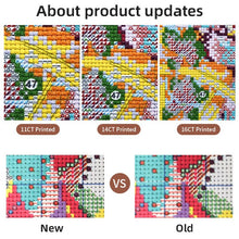 Load image into Gallery viewer, 11CT vs 14CT canvas comparison for this cross stitch kit
