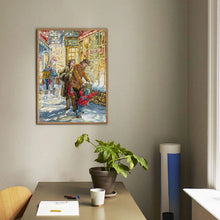Load image into Gallery viewer, Christmas Family Cross Stitch Kit: Pre-Printed Fabric &amp; Frame - Cozy Gift for Beginners!
