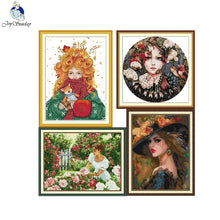 Load image into Gallery viewer, Girls DIY Hand Embroidery Kit – Beginner-Friendly Cross Stitch Set with Pattern, Threads
