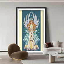 Load image into Gallery viewer, Handmade Christmas star cross stitch wall art decoration

