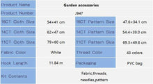 Load image into Gallery viewer, Garden Accessories Cross Stitch Kit Contents – Fabric, Threads, Pattern
