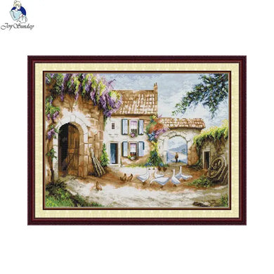 DIY Homestead Landscapes 11CT printed cross stitch kit
