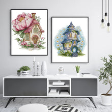 Load image into Gallery viewer, Joy Sunday Peony Daisy Cottage cross stitch kit with printed Aida and floral countryside embroidery pattern
