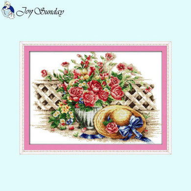 Warm Flower Hat Cross Stitch Kit – Main View
