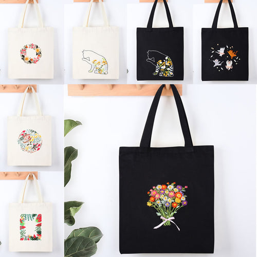 Embroidery Kit Bag Cross Stitch Cotton Canvas Bag Su Embroidery - AIMDIY